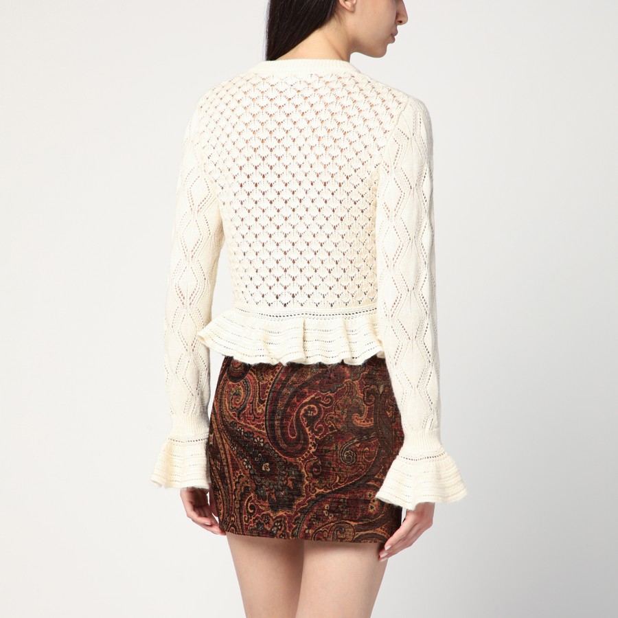 Chloé Latte-colored crochet cardigan in cotton blend TheDoubleF