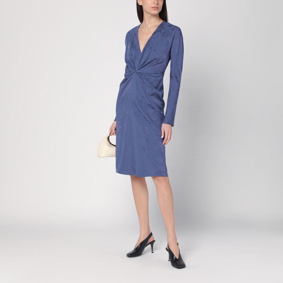 ETRO Jacquard-effect dress in cornflower blue | TheDoubleF
