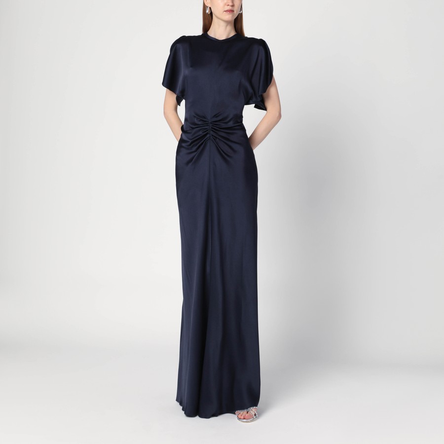 パーティードレス Victoria Beckham 1325WDR.006400A Dresses Victoria Beckham Navy blue long dress with gathered waist