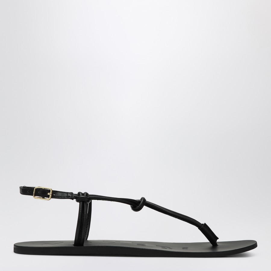 サンダル・ミュール MANEBI Women Sandals Q4 5Y0LE BK BLACK Manebí Black leather flip-flops | TheDoubleF