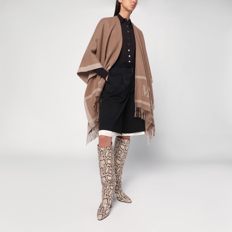 ボレロ・ショール Max Mara Studio Sandy color jacquard wool poncho Max Mara Studio Sandy color jacquard wool poncho | TheDoubleF