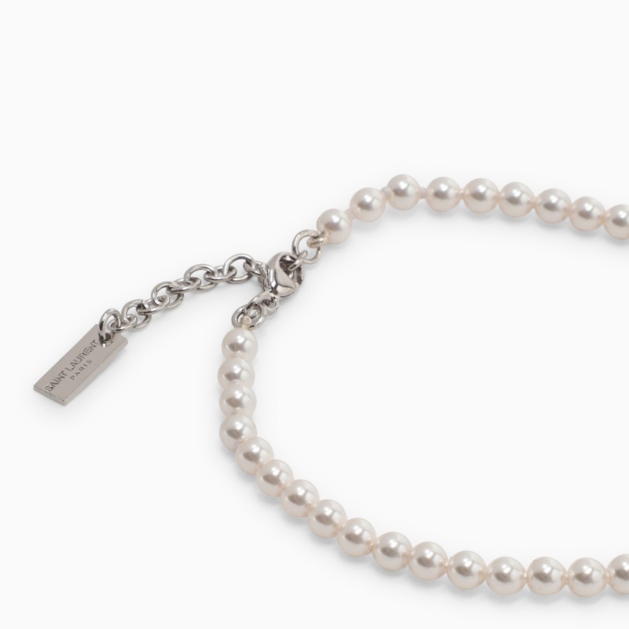Saint Laurent Ivory pearl-effect bracelet | TheDoubleF