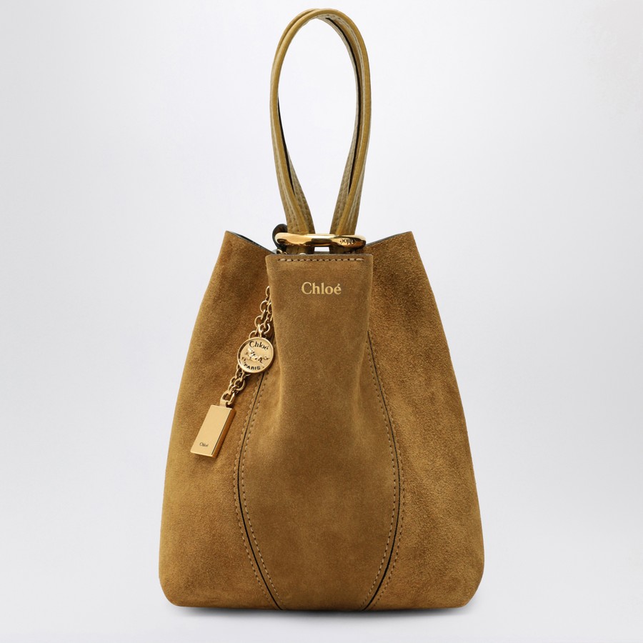 トートバッグ Chloe Small Beige Khaki Suede Spin Tote Bag Chloé Small beige khaki suede Spin tote bag | TheDoubleF