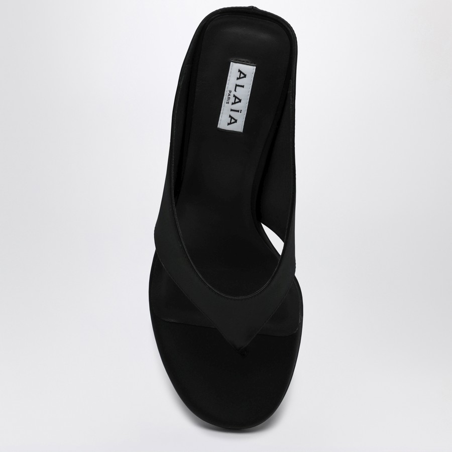 サンダル・ミュール ALAIA BLACK THONG MULE WITH WEDGE Alaïa Black thong mule with wedge | TheDoubleF