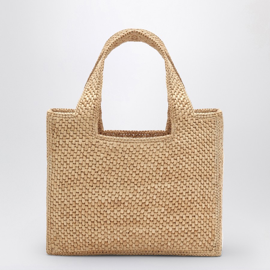 トートバッグ Loewe Borsa Loewe Font Piccola In Rafia Small LOEWE Font tote in raffia Black - LOEWE