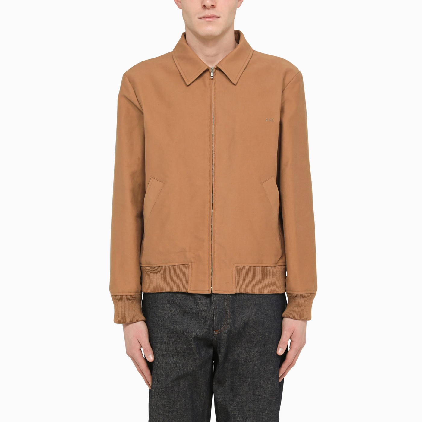 A.P.C. Gilles caramel cotton bomber jacket TheDoubleF