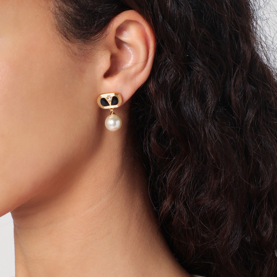 ピアス VALENTINO GARAVANI OVAL EARRINGS WITH CRYSTALS Oval Metal Earrings With Swarovski® Crystals for Woman in