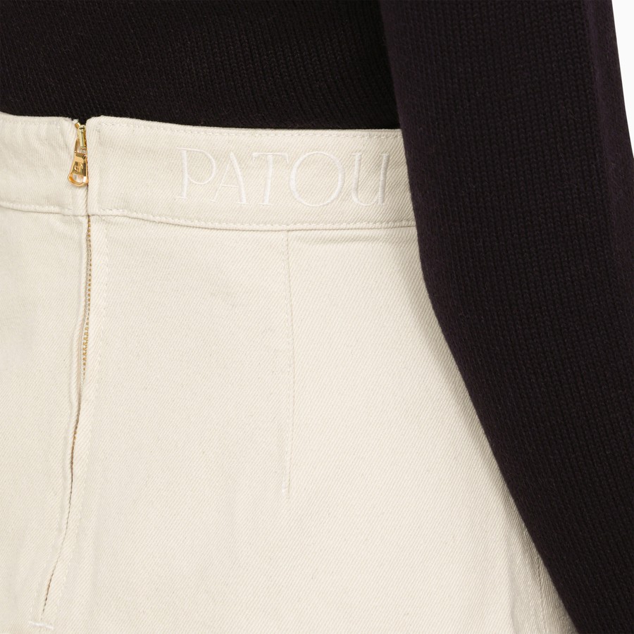 スカート Patou White cotton flounced mini skirt Patou White Cotton Flounced Mini Skirt – LOZURI®