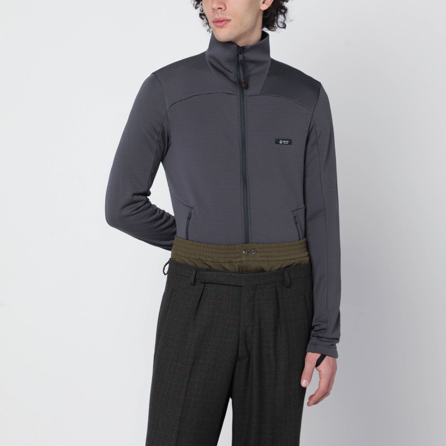 Prada Grey technical-fabric sweatshirt | TheDoubleF