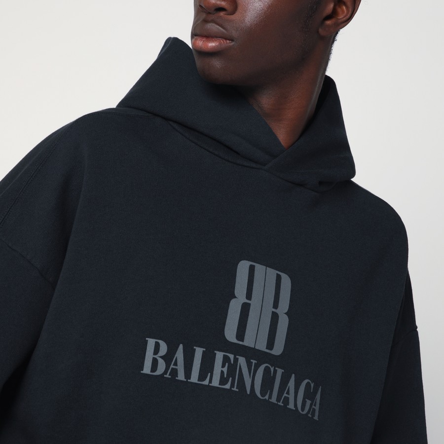【関税&送料込】Balenciaga Black Nano Bb Medium Fit Sweatshi Balenciaga Black Nano BB Medium Fit sweatshirt | TheDoubleF