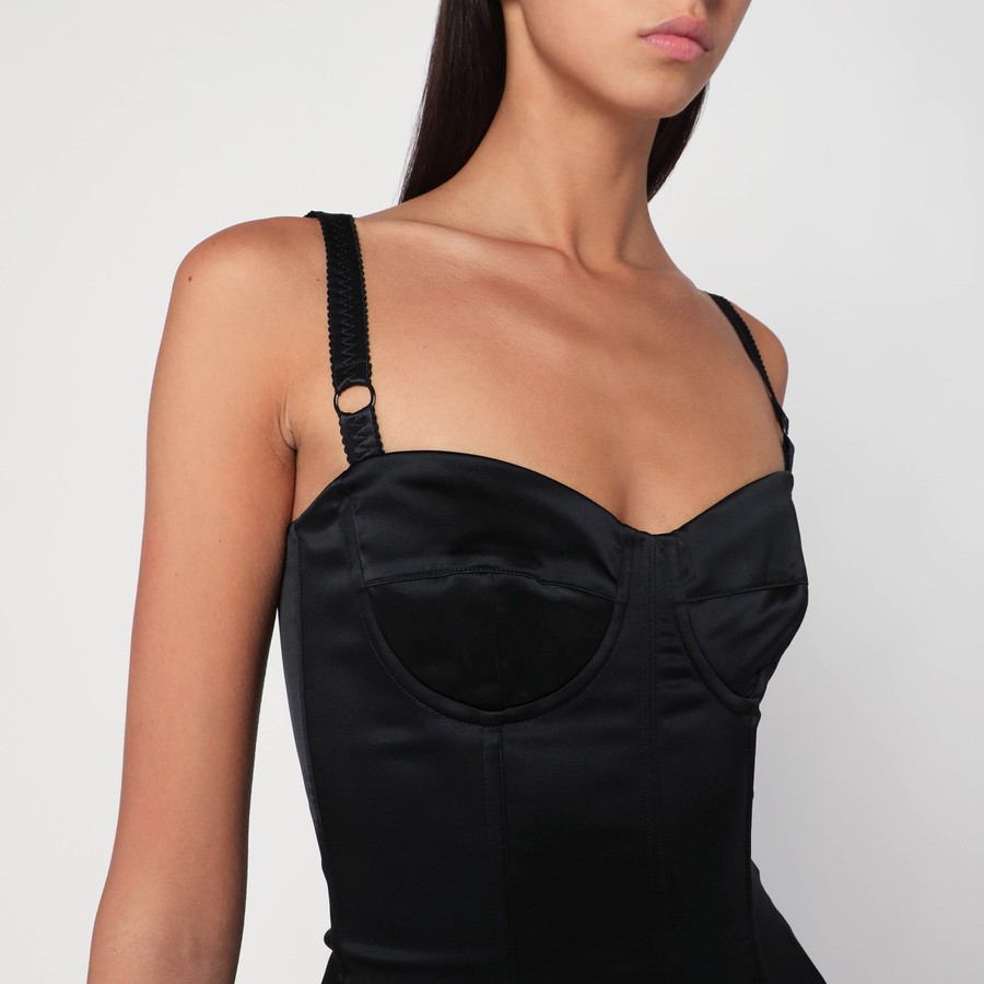 Dolce&Gabbana Black satin bustier dress | TheDoubleF