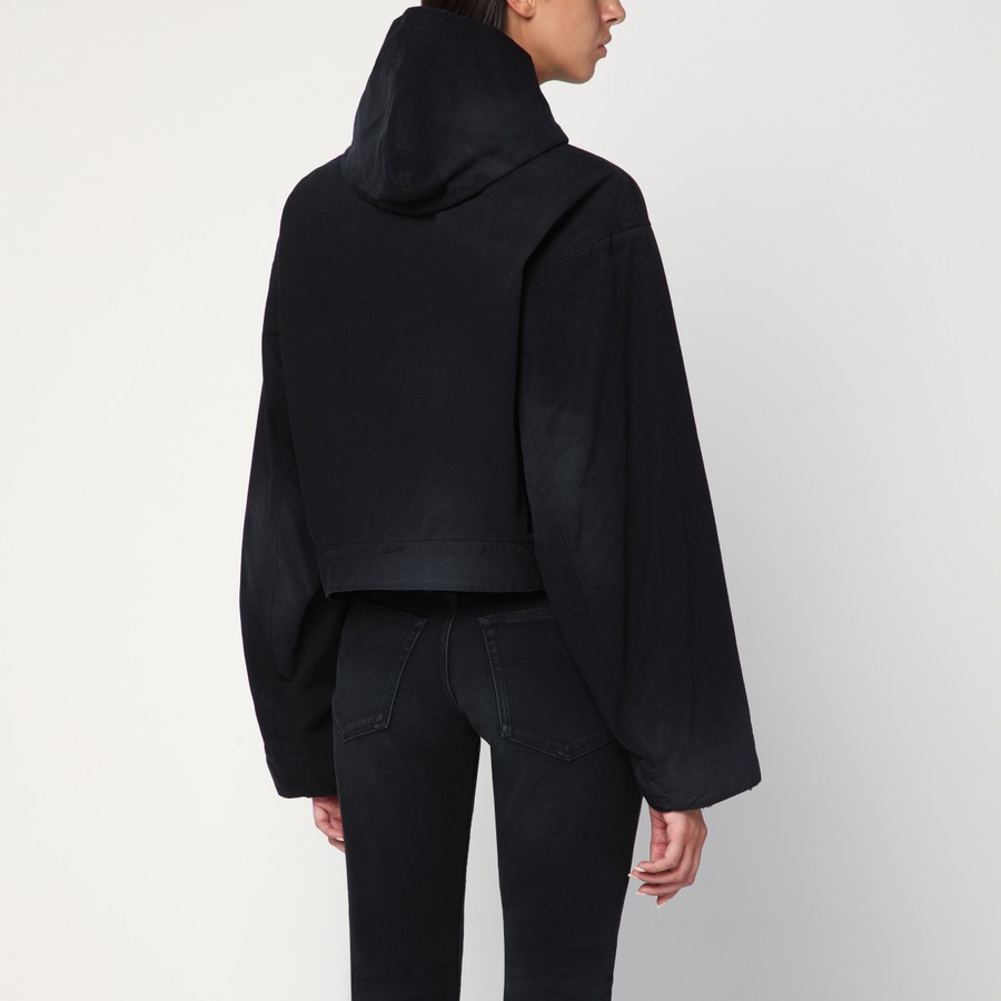 ジャケット BALENCIAGA CROPPED JACKET WITH HOOD IN BLACK Balenciaga Cropped jacket with hood in black | TheDoubleF