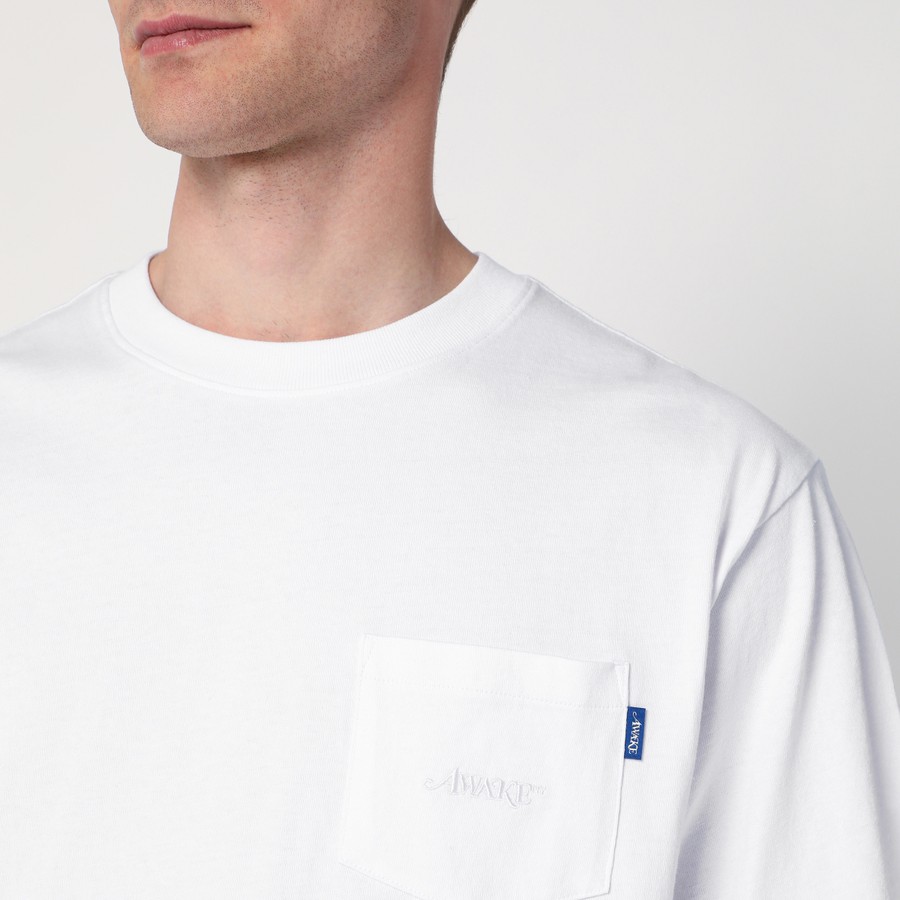 Tシャツ・カットソー AWAKE NY Men T Shirts AWK SP25 TS002CO WH WHITE Awake NY White T-shirt with Star A logo | TheDoubleF