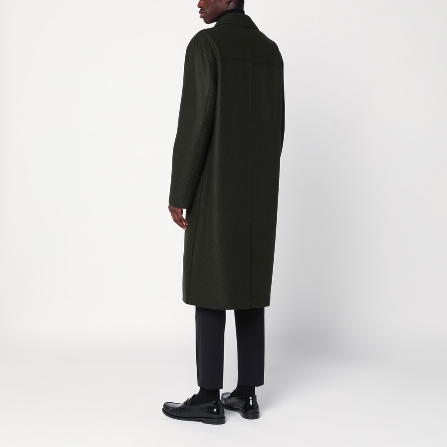 Harris Wharf London Khaki single-breasted wool coat | TheDoubleF