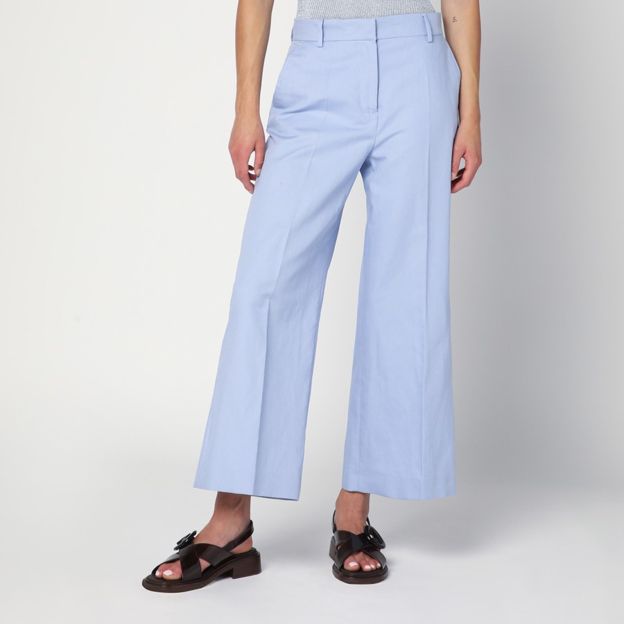 パンツ WEEKEND MAX MARA BLUE COTTON AND LINEN PANTS Weekend Max Mara Blue cotton and linen pants | TheDoubleF