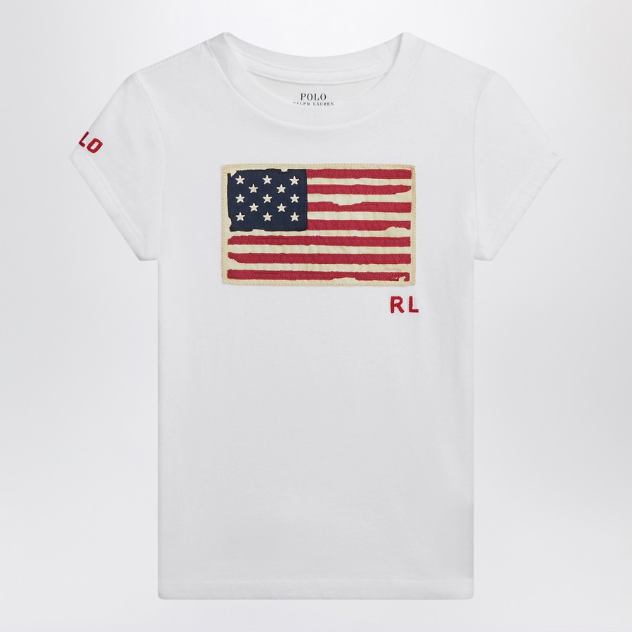 Polo Ralph Lauren white jersey T-shirt with flag | TheDoubleF