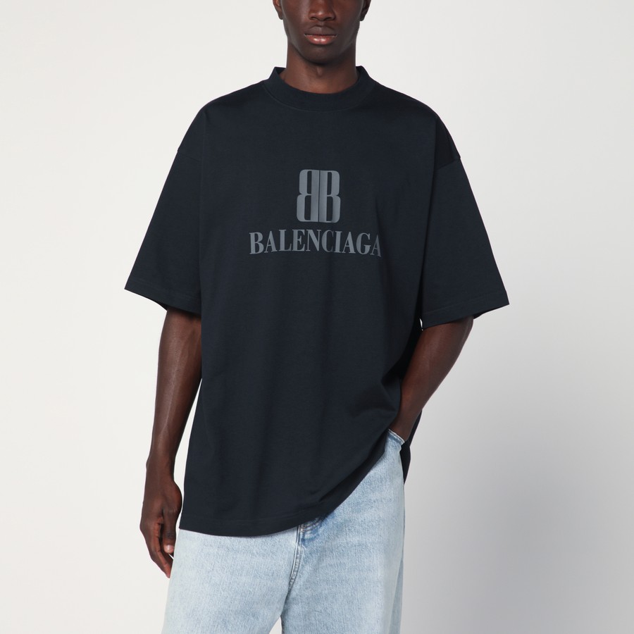 Balenciaga Faded black Nano BB Medium Fit T-shirt | TheDoubleF