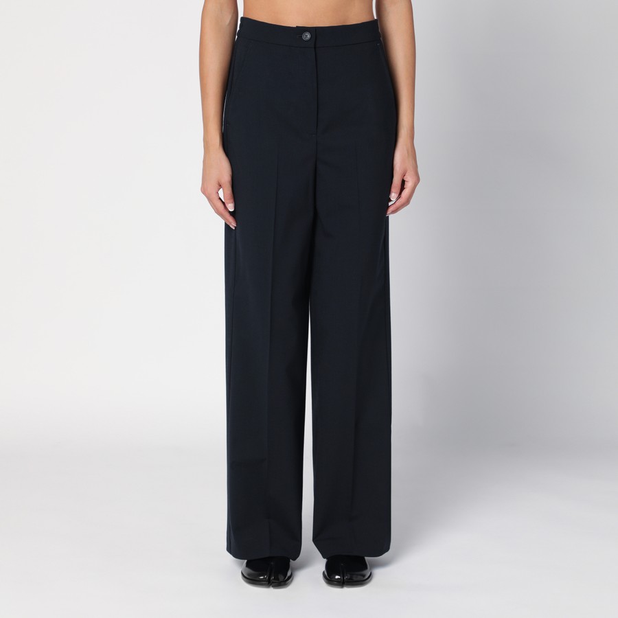 パンツ DEPARTMENT 5 Women Straight Pants DP1042TS0018 Blue DEPARTMENT 5 Navy blue wool-blend trousers | TheDoubleF