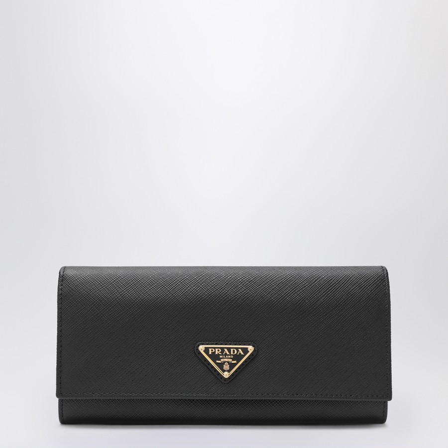 Large wallet in black Saffiano