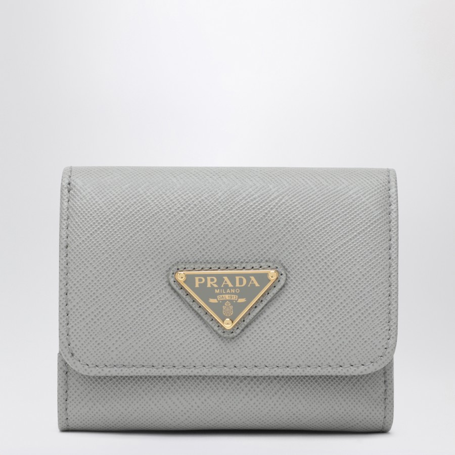 Prada Light gray small Saffiano wallet | TheDoubleF