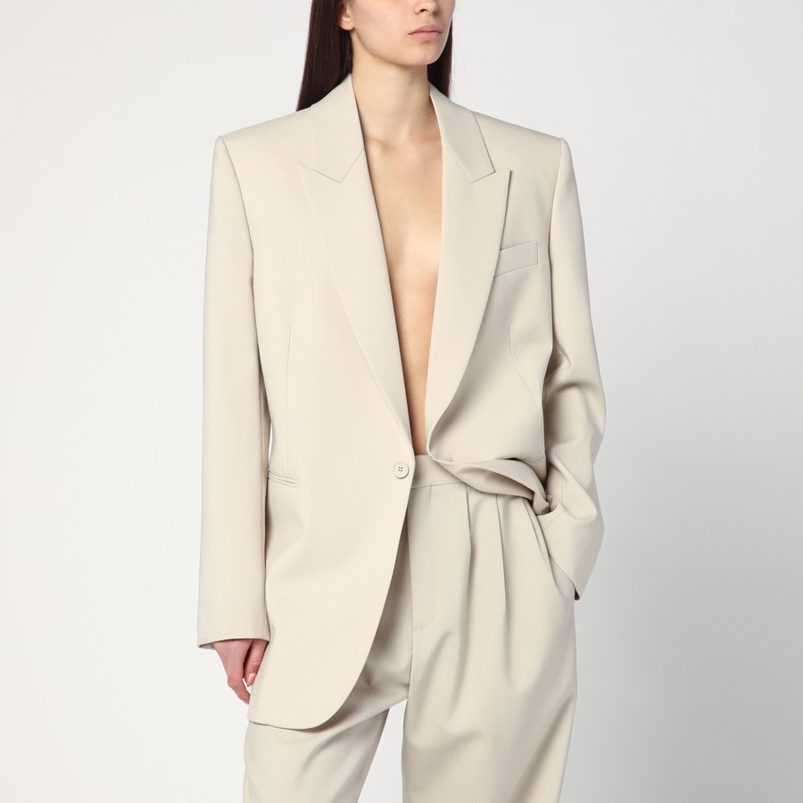 Saint Laurent Beige single-breasted jacket in wool | TheDoubleF