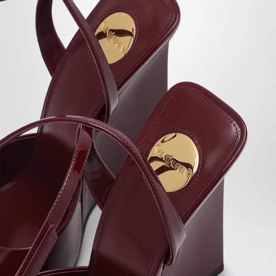 シューズ・サンダルその他 SAINT LAURENT Woman Heeled sandals Burgundy 8060481TV00 6117 Saint Laurent Pre-Loved Tribute platform sandals for Women
