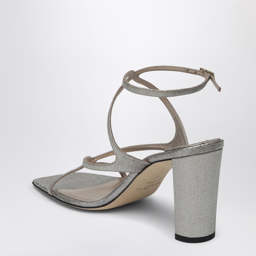 Jimmy Choo Azia 85 Sandal in metallic leather | TheDoubleF