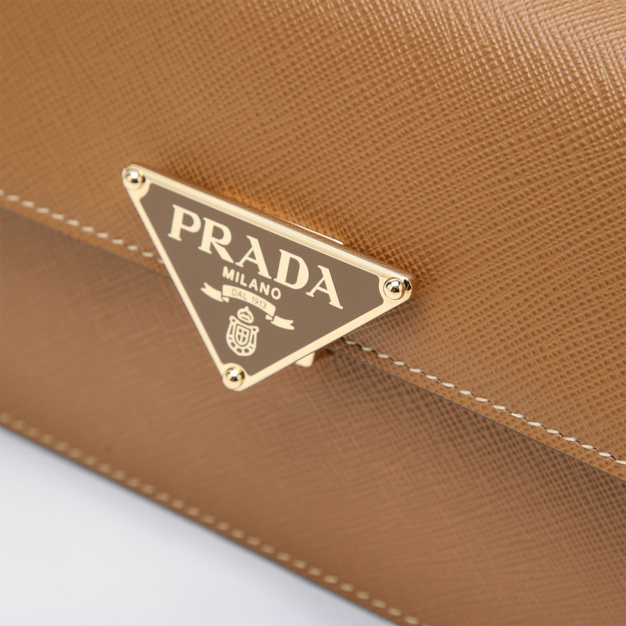 ショルダーバッグ・ポシェット PRADA MINI CARAMEL-COLOURED BAG IN SAFFIANO Caramel Leather Mini Prada Re-edition Shoulder Bag | italist