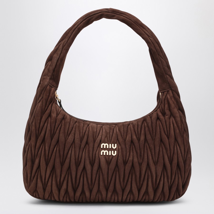 バッグ・カバンその他 MIU MIU Wander extra-large hobo bag in quilted suede Miu Miu Wander XL bag cocoa colour in quilted suede | TheDoubleF