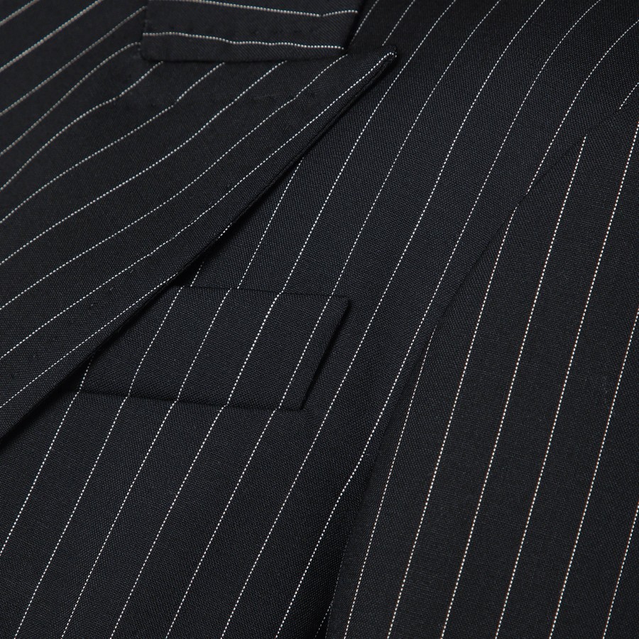 Max Mara Black pinstriped double-breasted wool jacket