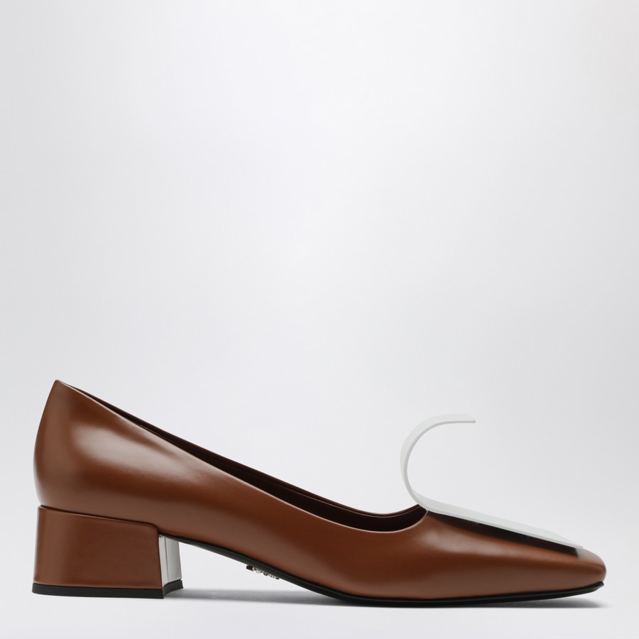 パンプス PRADA TABACCO AND WHITE LEATHER DECOLLETE Prada Tabacco and white leather décolleté | TheDoubleF