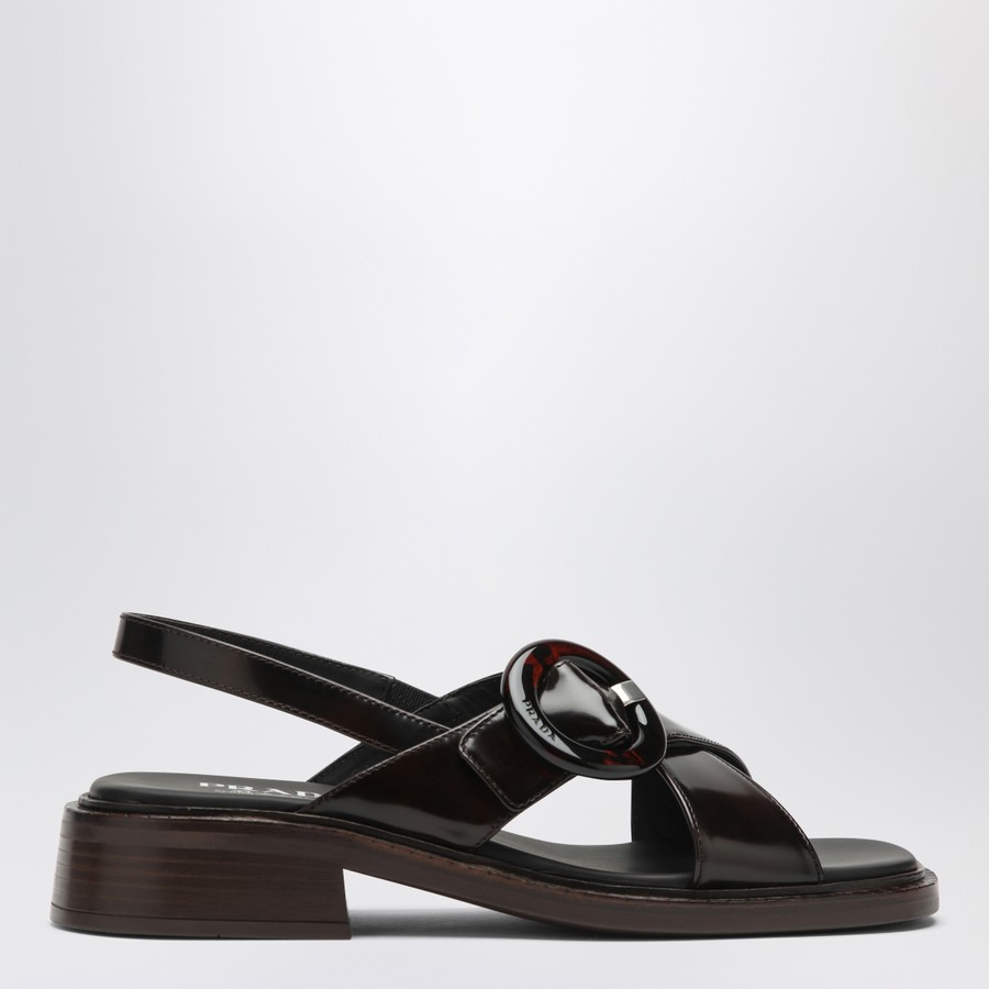 シューズ・サンダルその他 Prada Brushed leather moccasins in Burnt color PRADA Metal LOGO Brown Pebble Leather Moccasin ITALY Men 6