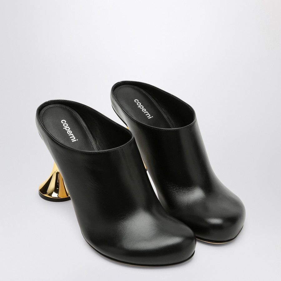 サンダル・ミュール Coperni FW24 ORCHESTRA CLOSED MULE HEEL (COPSH60F6014 BLK) Coperni Orchestra Closed Mule Heel in black leather | TheDoubleF