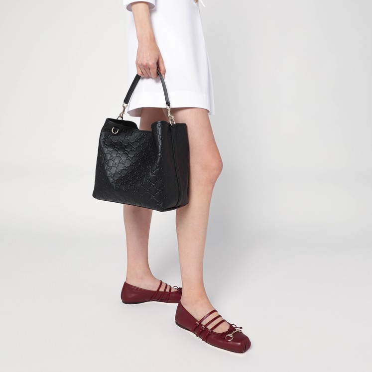 バッグ・カバンその他 GUCCI Woman Mini bag Black 815118AAEC2 1000 GUCCI Mini GG Emblem bucket bag black | TheDoubleF