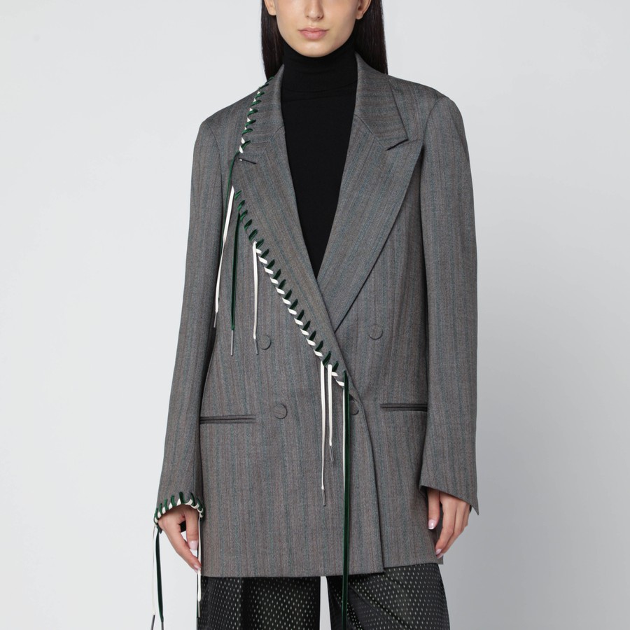 ジャケット・アウター 90s dries van noten doublebreasted coat Dries Van Noten Oversized Double-Breasted Wool Jacket