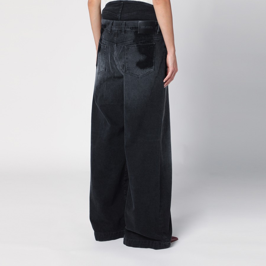 デニム・ジーパン THE ATTICO Woman Jeans Black 248WCP190D075 100 The Attico Wide black washed denim jeans | TheDoubleF