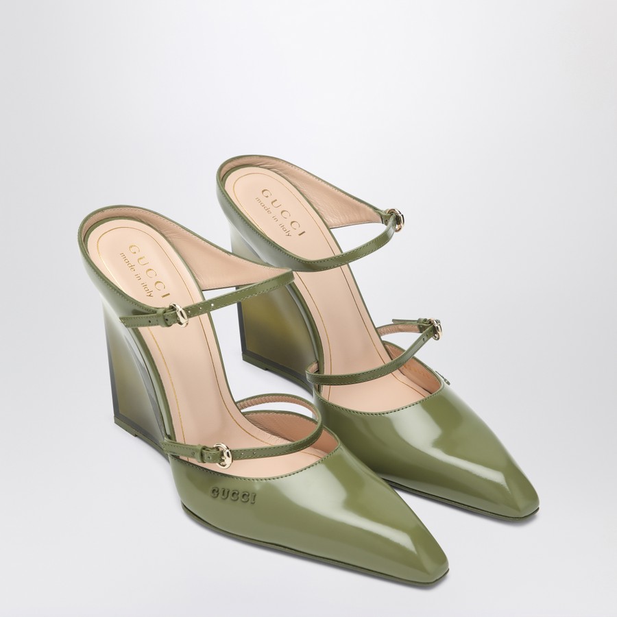 GUCCI Green sabots with transparent wedge | TheDoubleF GUCCI Green sabots with transparent wedge | TheDoubleF