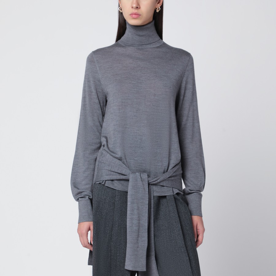 TOTEME Grey turtleneck with double sleeves | TheDoubleF