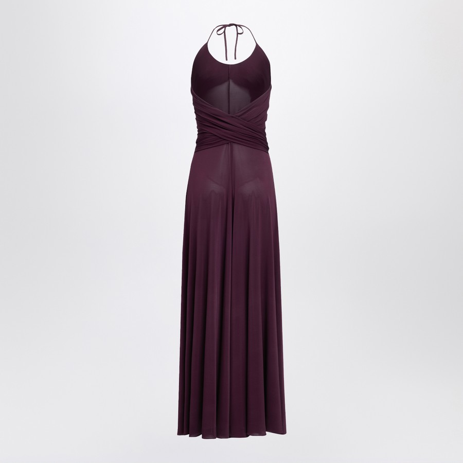 ワンピース ALAIA LONG BURGUNDY DRAPED JERSEY DRESS Alaïa Long burgundy draped jersey dress | TheDoubleF