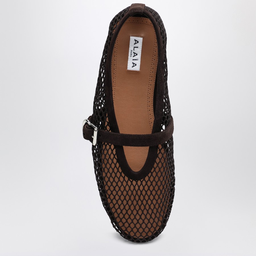 バレエシューズ ALAIA BROWN MESH BALLERINA Alaïa | Brown mesh ballet flats | Savannahs