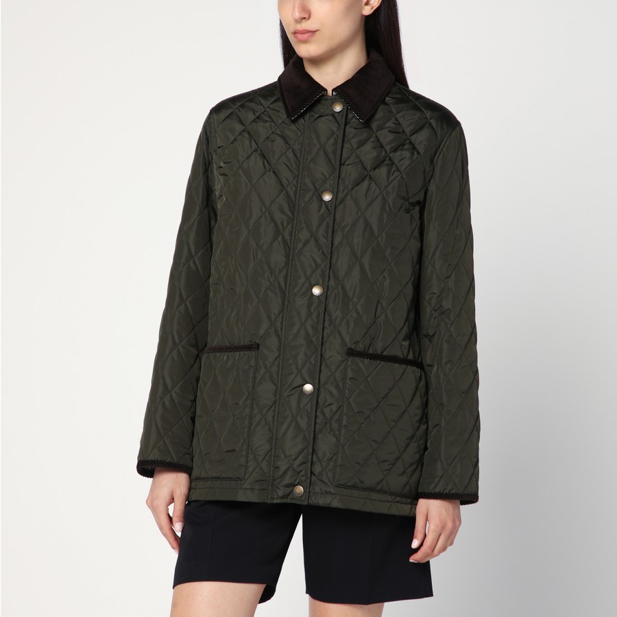 【関税＆送料込み】Burberry Dark Green Quilted Country Jack Kate Middleton's Burberry Quilted Jacket in Dark Green Check