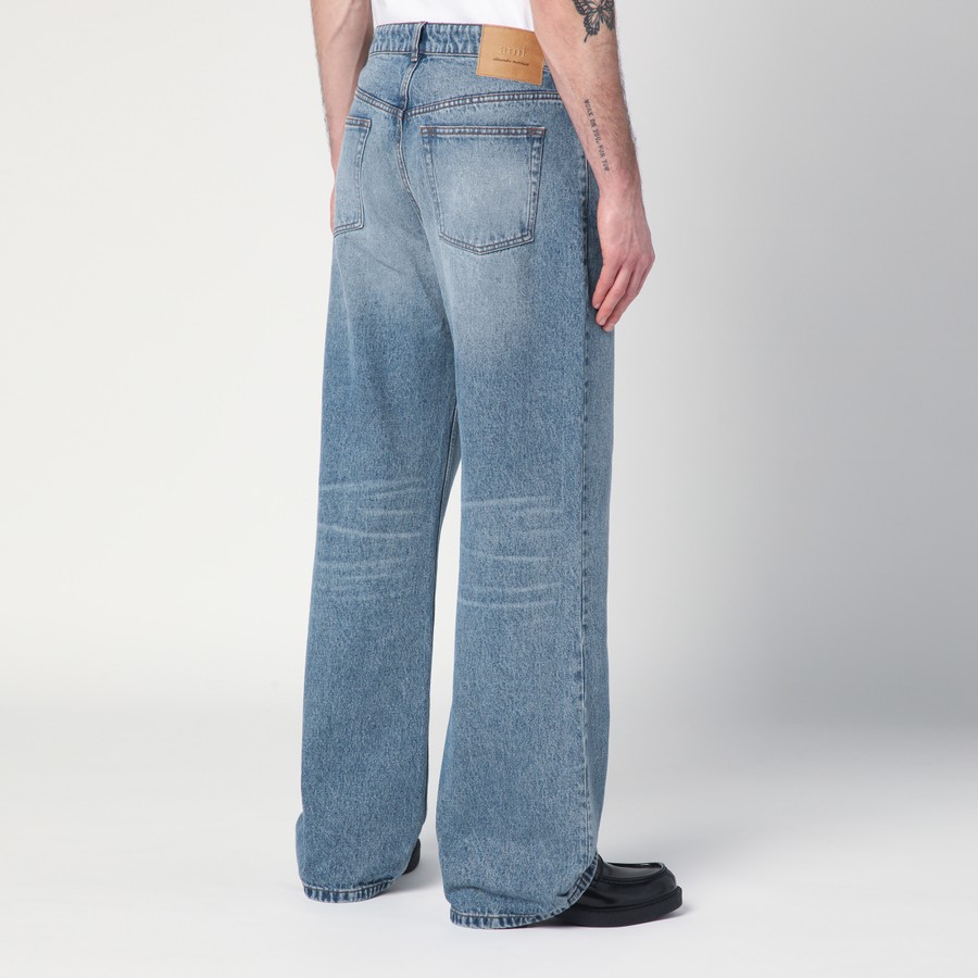 AMI｜JEANS (FSO111 DE0046 480) Ami Paris Wide washed denim jeans | TheDoubleF