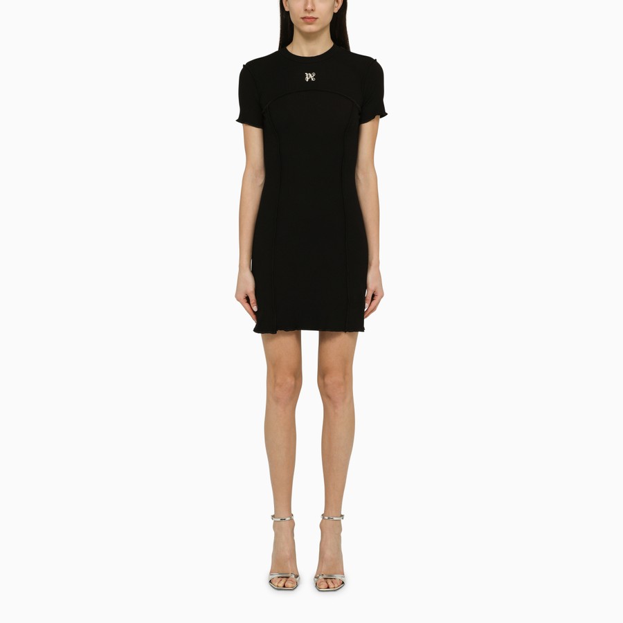 ワンピース Palm Angels Black Cotton Mini Dress With Logo Palm Angels Black cotton mini dress with logo | TheDoubleF