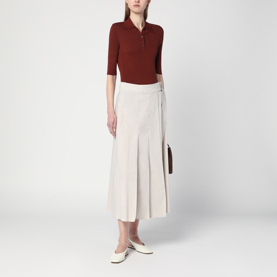 スカート DEPARTMENT 5 Traxs grey melange skirt in linen blend DEPARTMENT 5 Traxs grey mélange skirt in linen blend