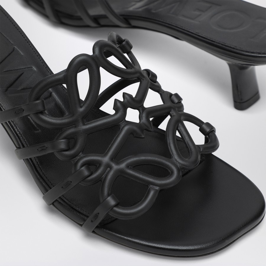 Loewe Petal Anagram black slides | TheDoubleF