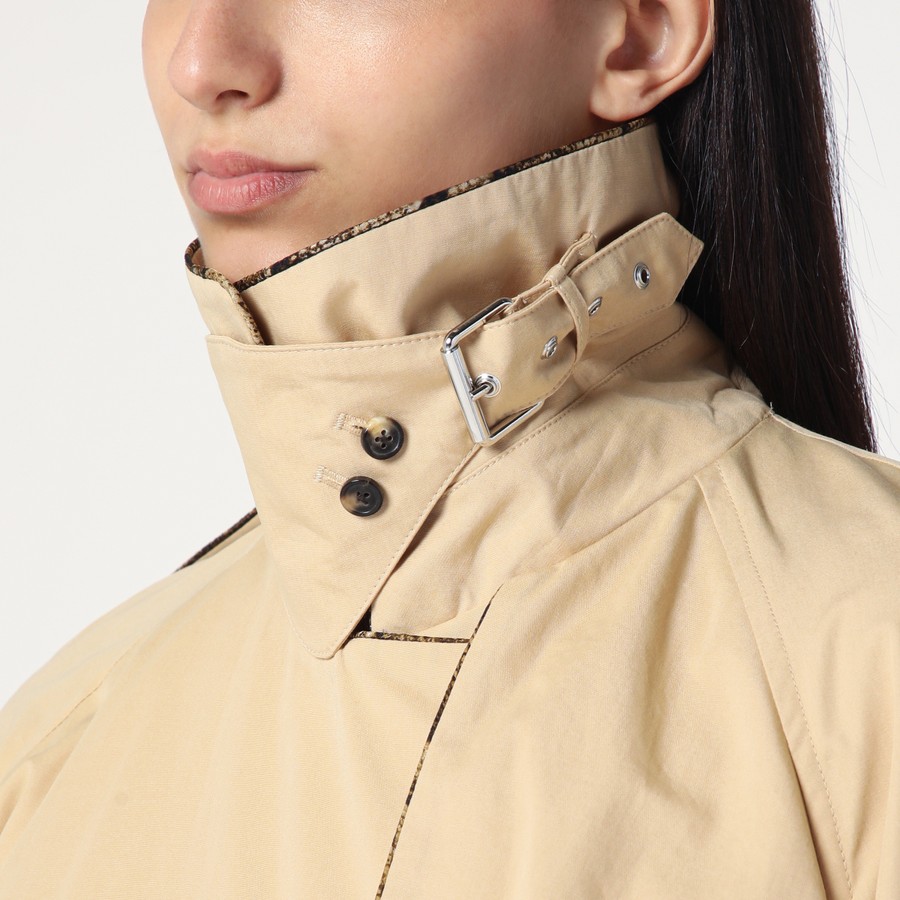Dries Van Noten Double-breasted beige trench coat in cotton
