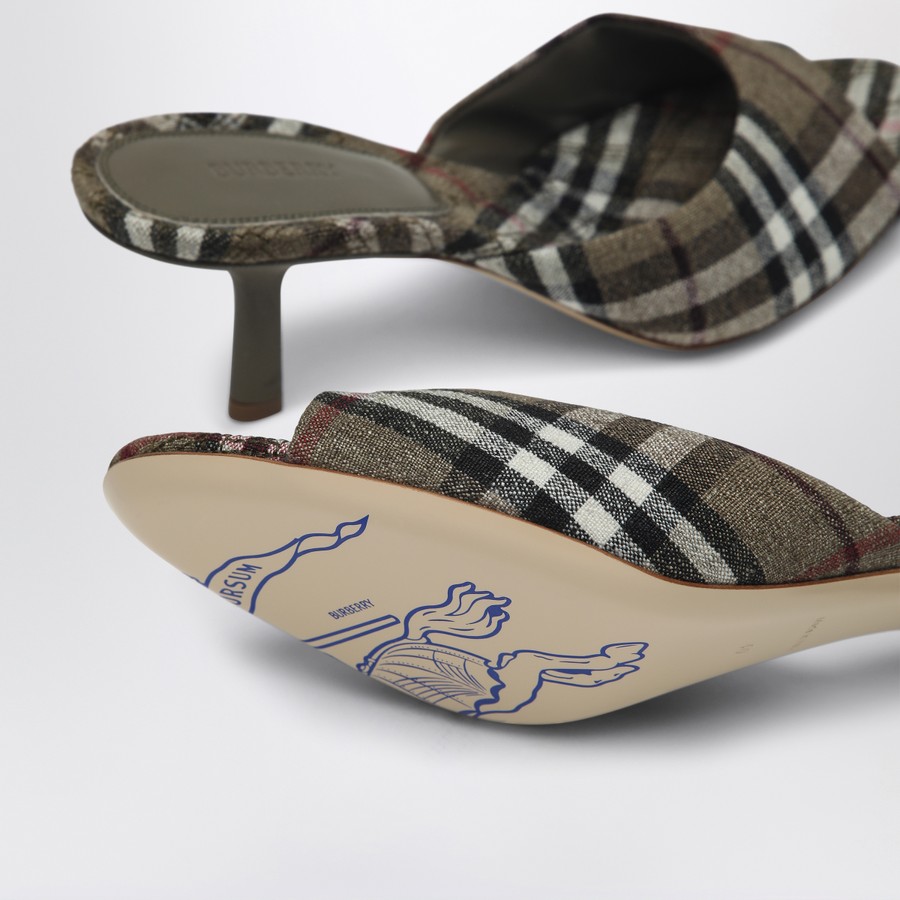 【関税&送料込】Burberry Mews Mule With Check Pattern Burberry Mews mule with Check pattern | TheDoubleF