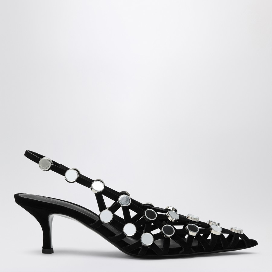 THE ATTICO 'Grid' slingback バレエシューズ フラット サンダル Grid'' black slingback for Women | THE ATTICO®