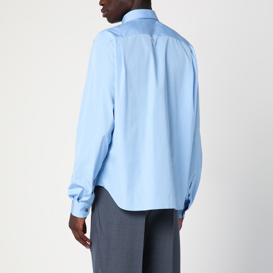 Tシャツ・カットソー PRADA Cerulean blue poplin shirt (UCN611SWMO10IV F0YRX) Prada Powder Blue Poplin Shirt | ModeSens