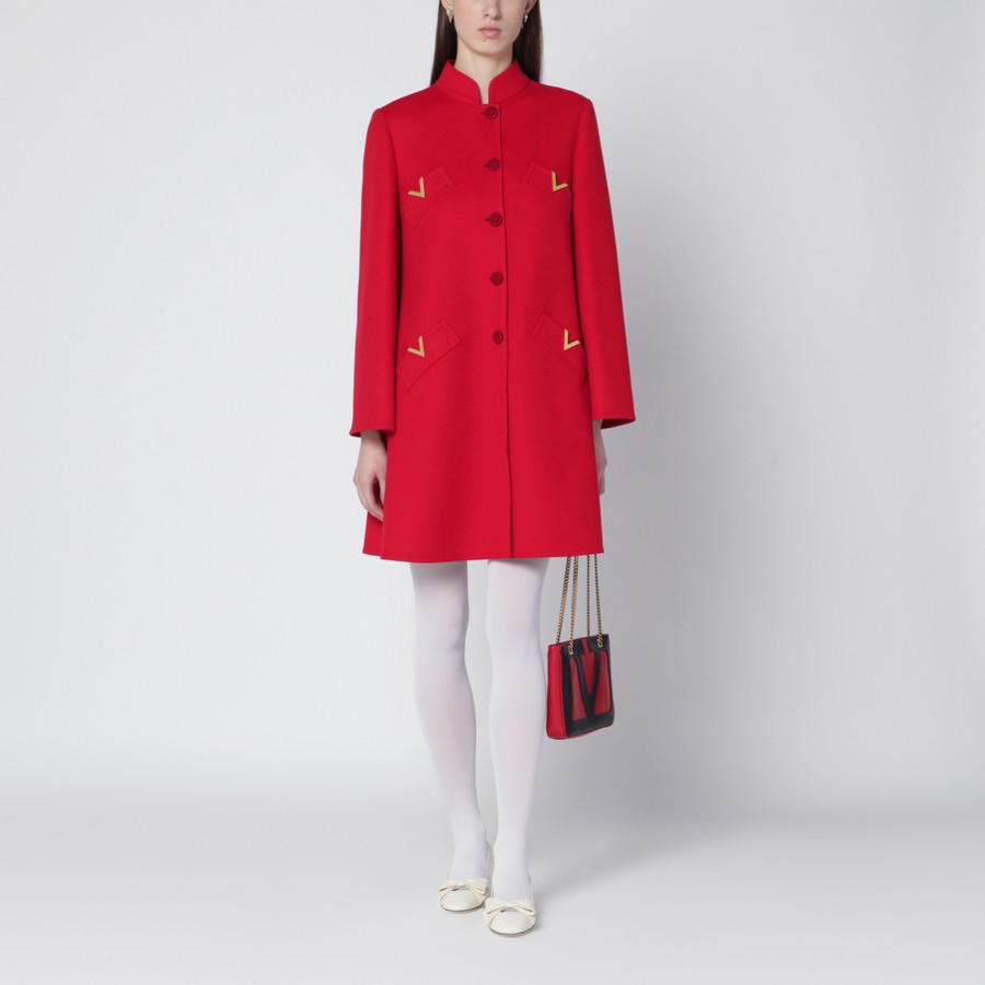 Valentino Roter Mantel aus Wolle und Kaschmir TheDoubleF